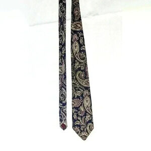 American Traditions Italian silk paisley tie blue maroon